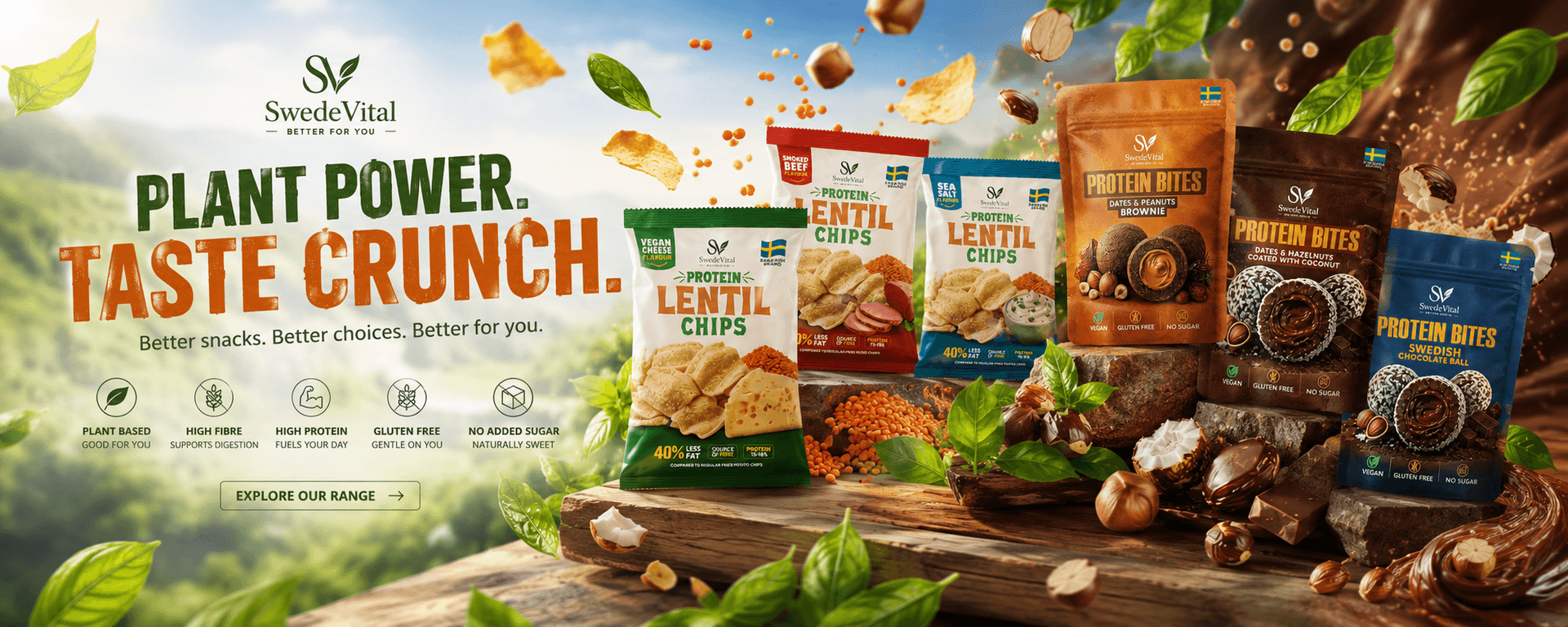 SwedeVital plant-based protein snack range