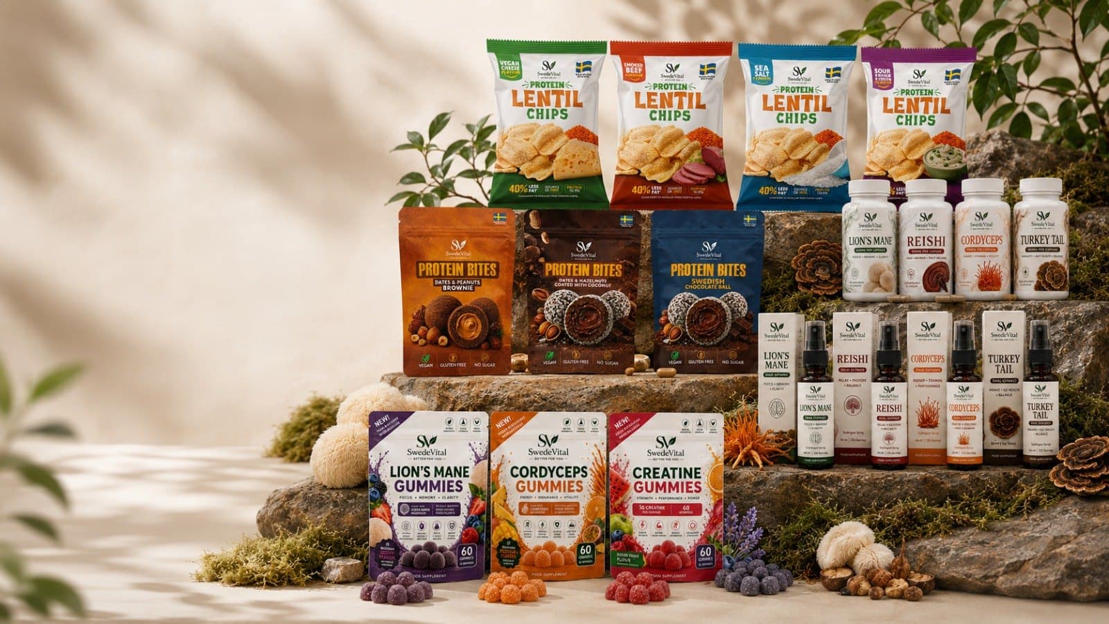 SwedeVital plant-based protein snack range